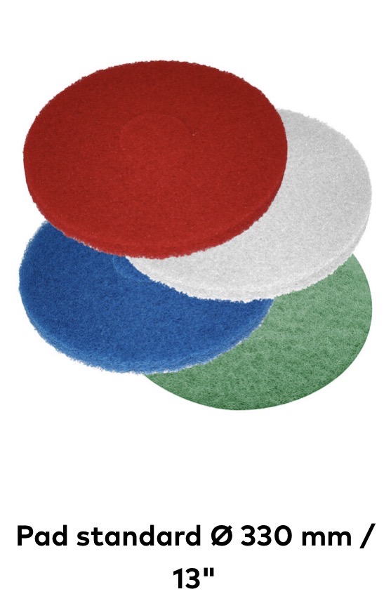 Red, green, blue and white round pads for cleaning