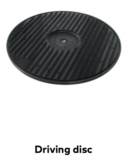 Black disc to hold a scrub pad on the OmniMac Scrubber