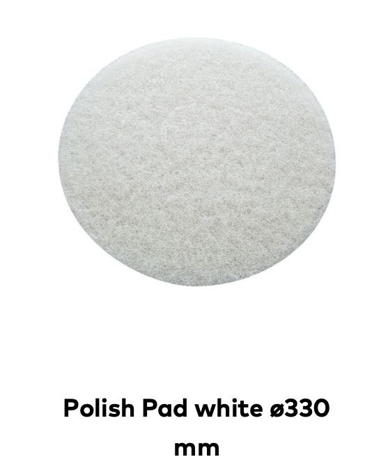 White fluffy disc for use with a floor scrubber 13 inch diameter